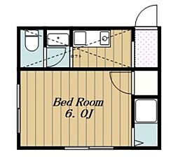 プラーズ愛甲C 1Kの間取図画像