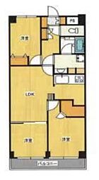 洋伸東大島マンション 4階3LDKの間取り