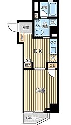 オーキッドレジデンス蔵前II 2階1DKの間取り