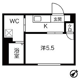 D-STYLE西大宮 2階1Kの間取り