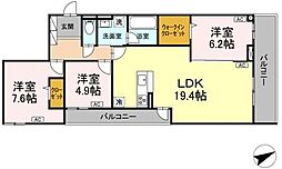 D-residence稲城 2階3LDKの間取り