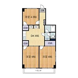大竹ビル 4階3DKの間取り
