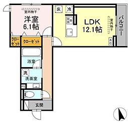 (仮称)トリシア円行2丁目プロジェクト 1LDKの間取図画像