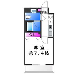 リアーレ北田辺 1Kの間取図画像