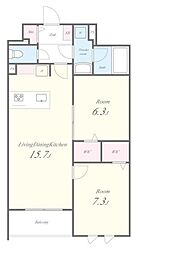 Stadt Nerima-kasugacho 3階2LDKの間取り