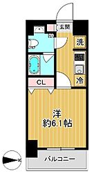 SHOKENレジデンス横浜桜木町 1Kの間取図画像