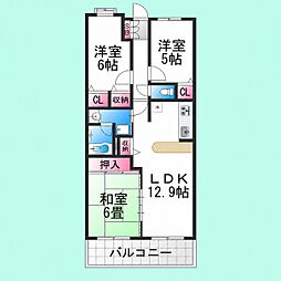 ソルプラーサ堺1番館 3LDKの間取図画像