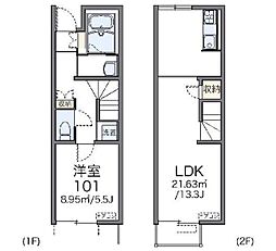 レオネクストフォレスタ湘南 1LDKの間取図画像