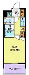 JR山手線 田町駅 徒歩8分の賃貸マンション 7階1Kの間取り