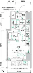 スパシエ横浜アルト ワンルームの間取図画像