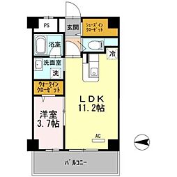 アクトタレイア茨木駅前 1LDKの間取図画像