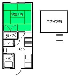 リブコート 2階1SDKの間取り