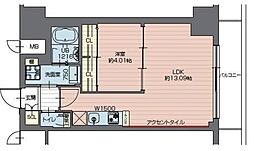 プレジオ西新井 15階1LDKの間取り