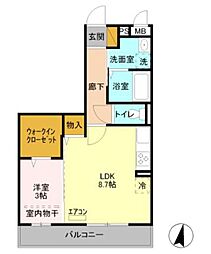 五反田ガーデン 1LDKの間取図画像
