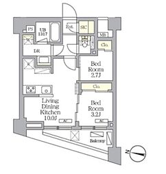 NOGATA RESIDENCE 2LDKの間取図画像