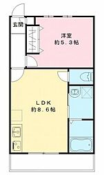 Uptown海神山 1LDKの間取図画像