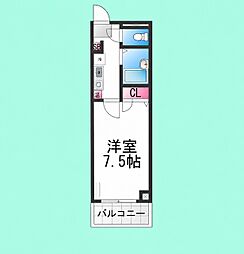 フジワラ堺マンション 1Kの間取図画像