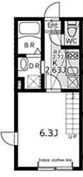 アリア西谷 1Kの間取図画像