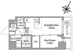 コンフォリア・リヴ新中野サウス 8階1DKの間取り