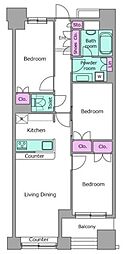 レジディア日本橋馬喰町 3LDKの間取図画像