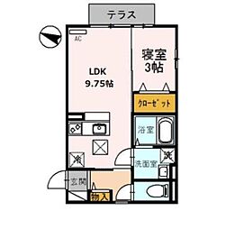 阪急京都本線 正雀駅 徒歩6分の賃貸アパート 1階1LDKの間取り
