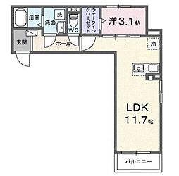 メゾン リッシュ 1LDKの間取図画像