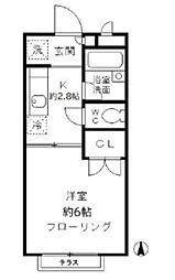 リベール玉川 1Kの間取図画像