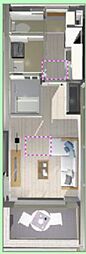美山住休軒館 ワンルームの間取図画像