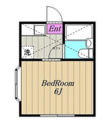 船子ハイツ 1Kの間取図画像