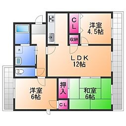 サンセリテ中町 3LDKの間取図画像