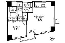 グランドメゾン大倉山 1LDKの間取図画像