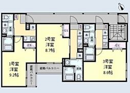 ベイルーム相模原清新セレーナ 1Kの間取図画像