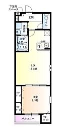 フジパレス堺百舌鳥梅町 1LDKの間取図画像