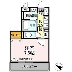 ダイヤモンドハイツ 1Kの間取図画像