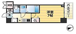 神戸市西神・山手線 湊川公園駅 徒歩7分の賃貸マンション 7階1Kの間取り