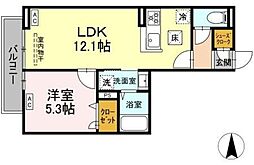 グラナーデ扇III 1階1LDKの間取り