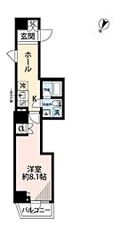 プレール・ドゥーク池上II 1Kの間取図画像