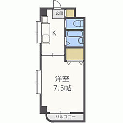 サニーピア弥永 1Kの間取図画像