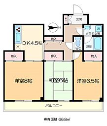 セジュール壱番館 3Kの間取図画像