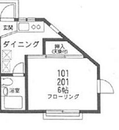 メゾンド川越 1DKの間取図画像