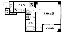 アクシーズグランデ常盤 1Kの間取図画像