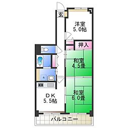 ノアーズアーク住之江 3DKの間取図画像