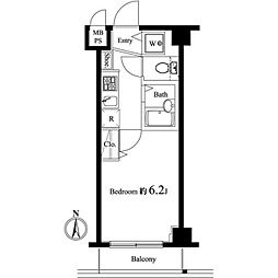ヴェルト中野上鷺宮 3階1Kの間取り