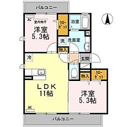 ガーデンハイツ 2LDKの間取図画像