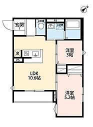 robot home 矢部V 2LDKの間取図画像
