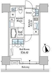ベルファース芝浦タワー 1Kの間取図画像