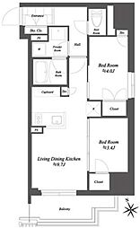 ザ・ゲートハウス浅草雷門 10階2LDKの間取り