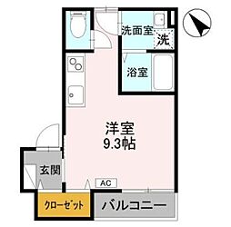 ふじみ野市福岡武蔵野アパート ワンルームの間取図画像