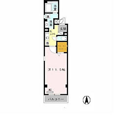 ルミエール東塚口 1Kの間取図画像