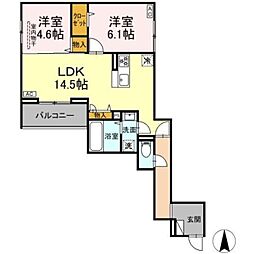 With Grace Heaven 3階2LDKの間取り